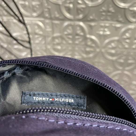 TOMMY HILFIGER mini bag Navy Printed crossbody purse Handbag y2k 90s - Picture 5 of 6